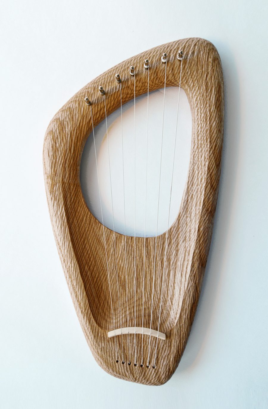 7 String Pentatonic Lyre, Hand carved, Ash Wood